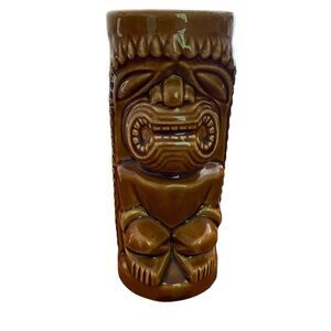 Vintage Orchids Of Hawaii Brown Tiki Mug